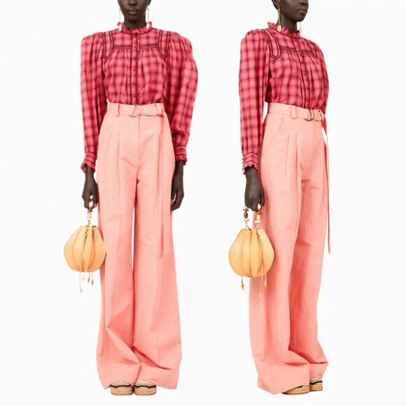 NWT Ulla Johnson Kori Pants Wide Leg High Waist Center Pleat Size 6 in Dahlia - Picture 1 of 10
